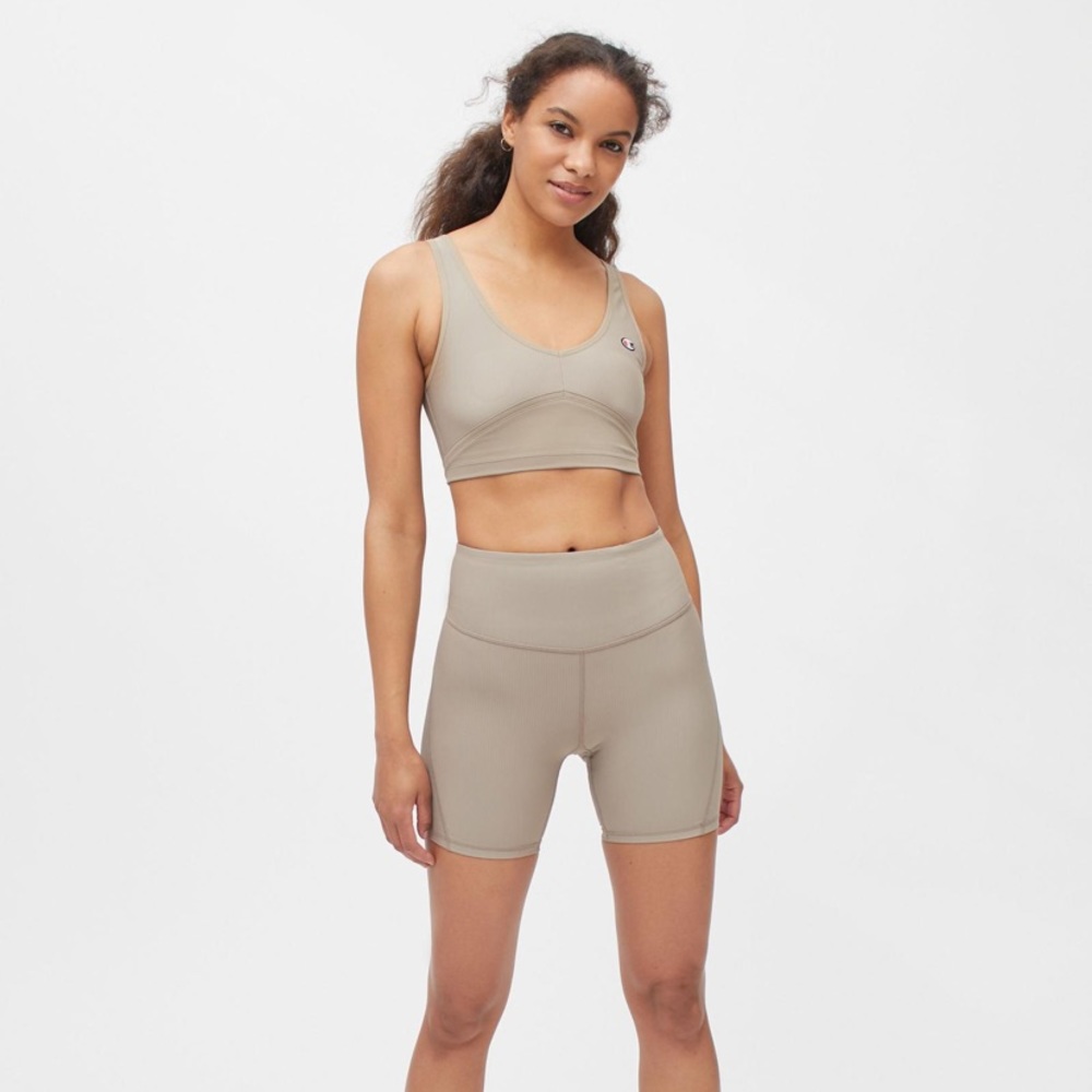 Champion Ribbed Bike Short UO Exclusive NWT - Taupe - Picture 1 of 9